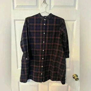 Uniqlo Girls 100% Cotton Plaid Dress Size 9-10 GUC